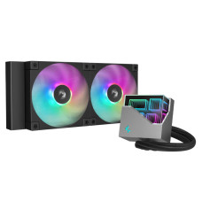 DeepCool LT240 ARGB Liquid CPU Cooler, 240mm Radiator, 2x FD12 ARGB Fan, 2400 RPM Fan Speed, 72.04 CFM Airflow, Hydro Bearing Type, Anti-Leak Technology, Black | R-LT240-BKAMNC-G-1